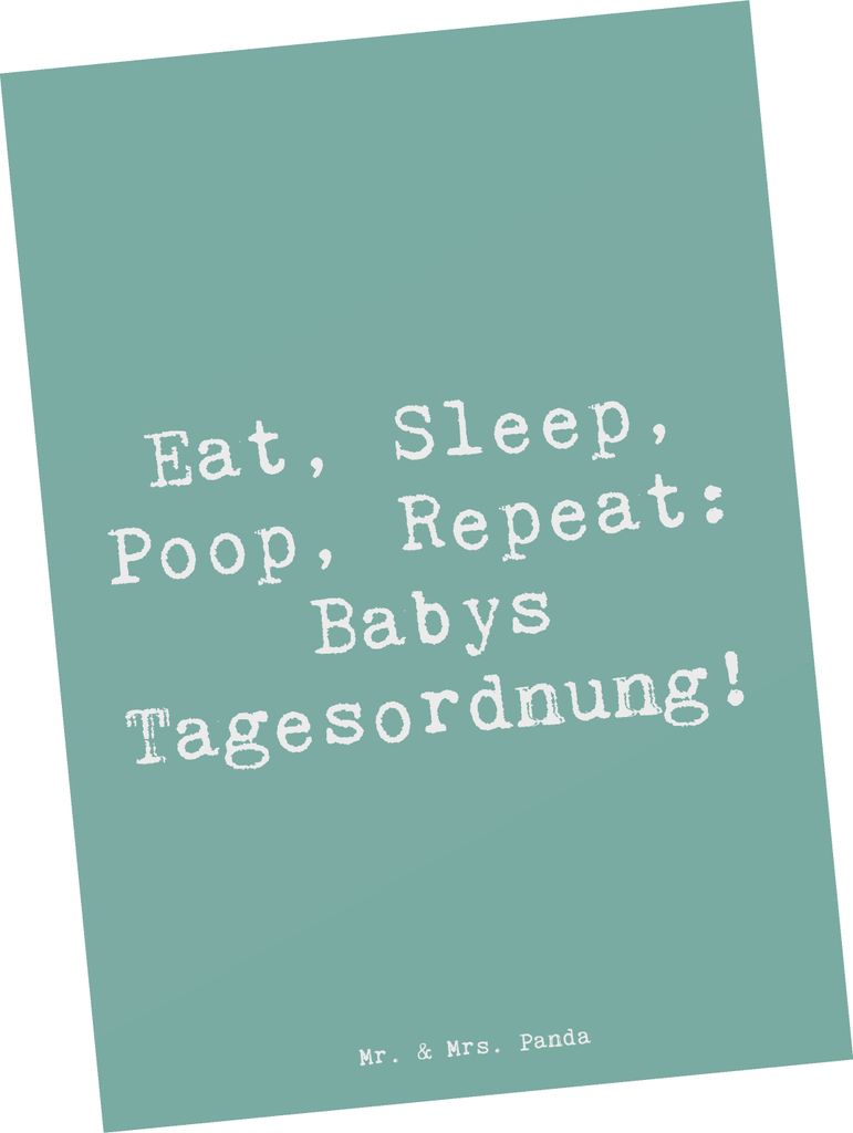 Mr. & Mrs. Panda Postkarte Spruch Baby Alltag - Meeresbrise - Geschenk, Handarbeit, Postkarten, Familie, Neugeborenes, Ansichtskarte, Familienleben...