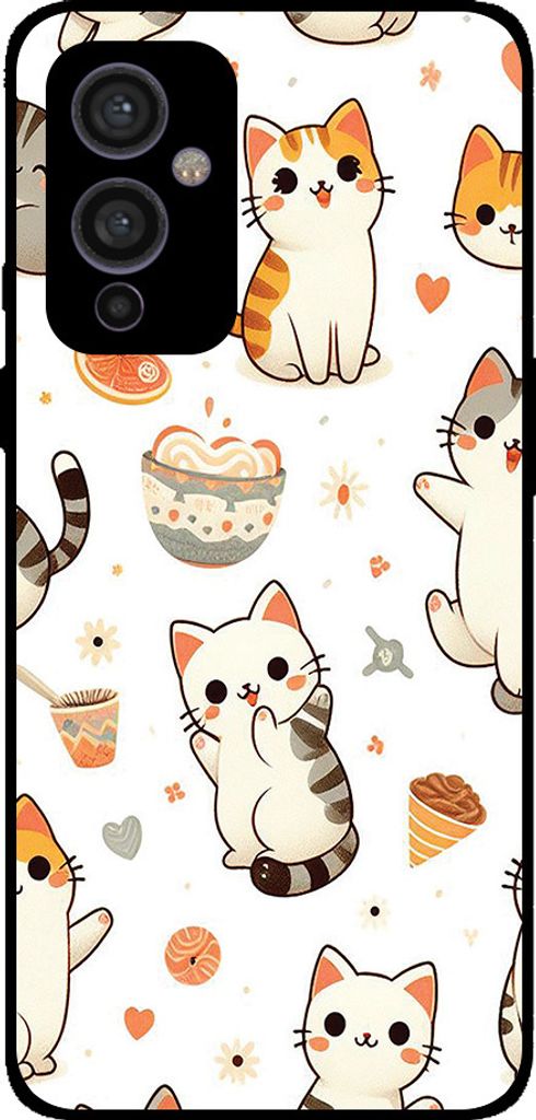 Smartphonica Phone Case Geeignet für OnePlus 9 mit Katzen druck - TPU zurück Abdeckung Fall Katze Design
