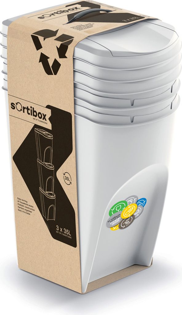Kontajner na odpad Prosperplast SORTIBOX 3 x 35 l popol Obrázok produktu 