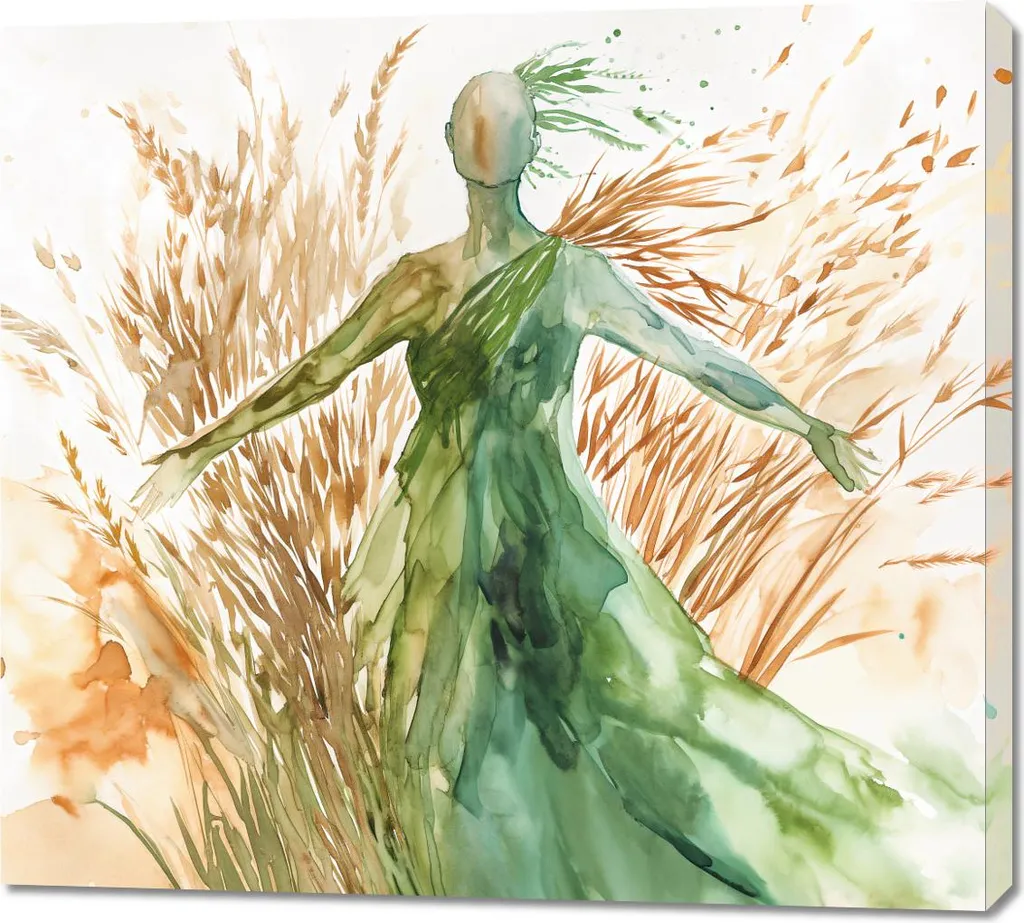 Quadro 100x90 cm Silhouette di paglia