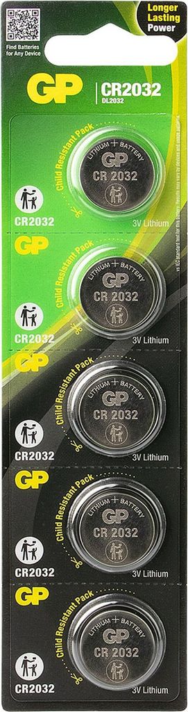 CR2032 GP Lithium Knopfzelle 3V 5 Stück