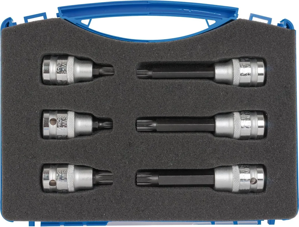 Coffret de douilles XZN 1/2 SW-Stahl S5106 pour vis multi-dents M6-M14