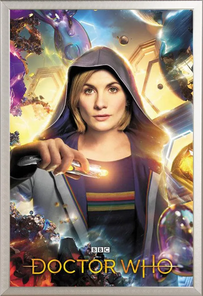 Doctor Who - Poster - Universe Calling + cornice rimovibile, Shinsuke® Maxi alluminio argento, vetro acrilico