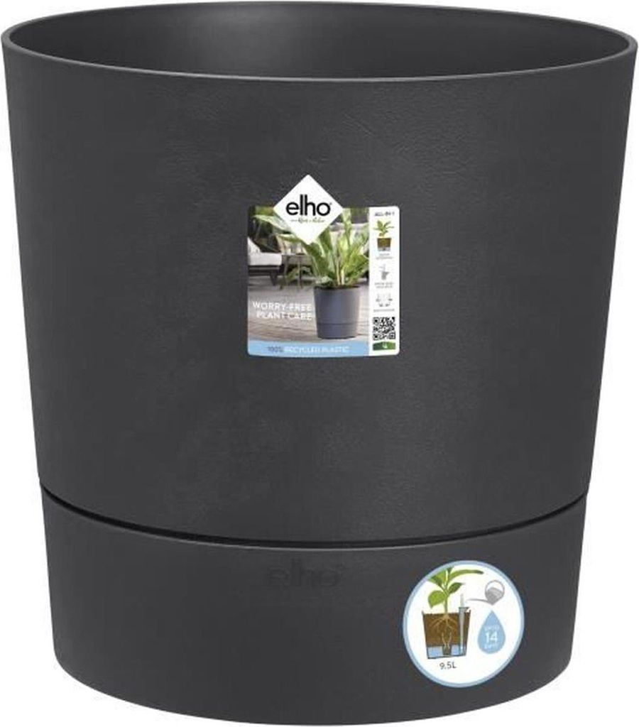 Pot Greensense Aqua Care Rond 43cm Grau Anthrazit - Elho Produktbild 