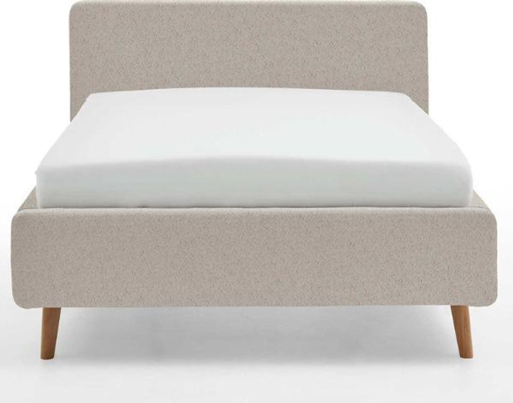 Bett Dalila 140x200cm Teddystoff - beige Produktbild 