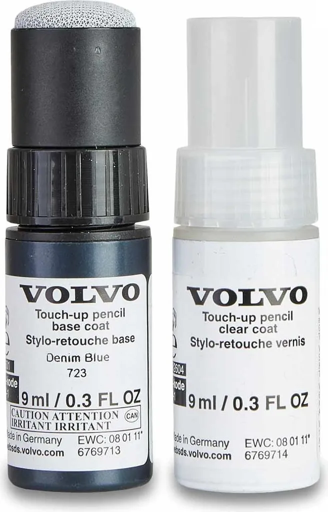 Bâton de retouche peinture VOLVO Bleu Denim 723 pour carrosserie auto