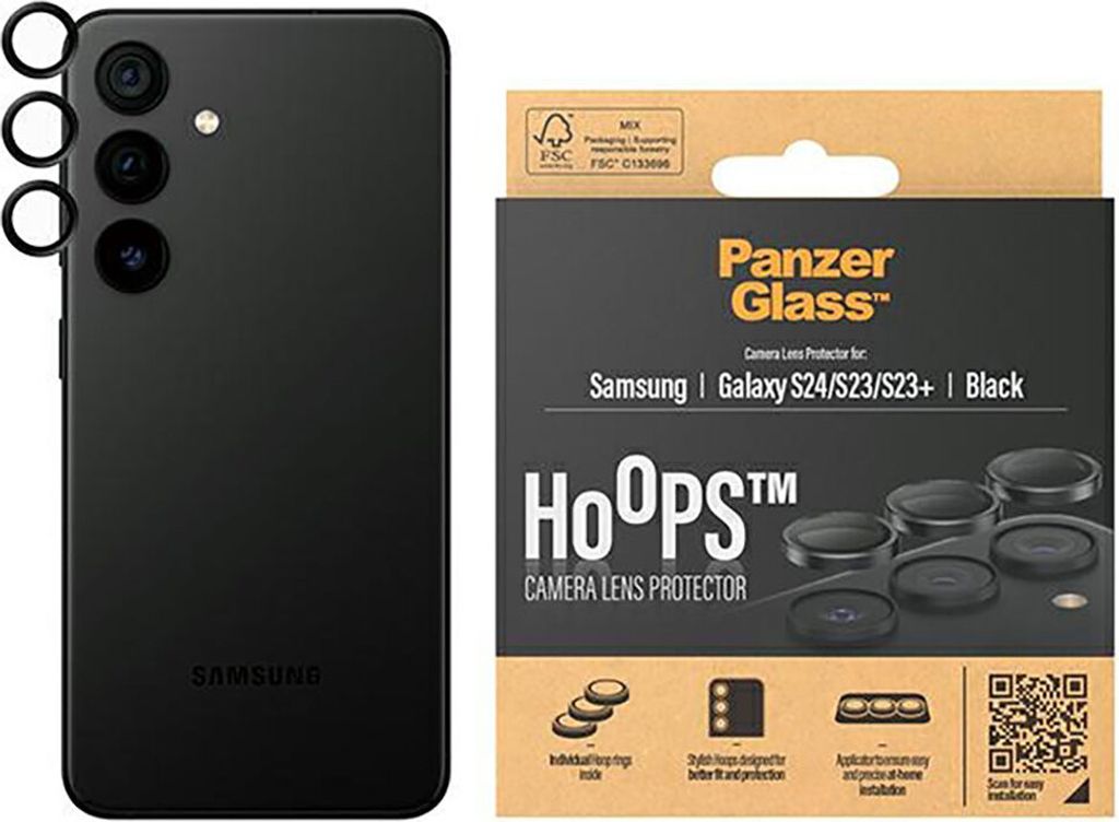 PanzerGlass ® Hoops® Camera Lens Protector Nero Samsung Immagine del prodotto 