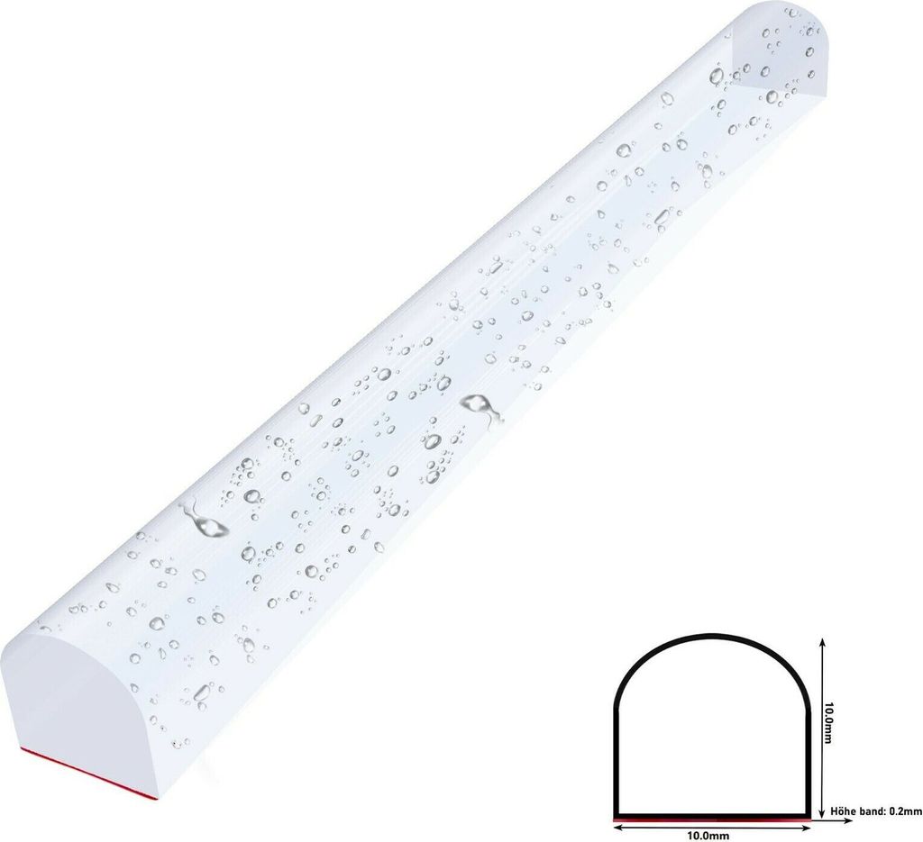 Selbstklebend Acryl Schwallschutz 10×10mm 140cm Spritzschutzprofil Duschschwelle Wasserabweiser
