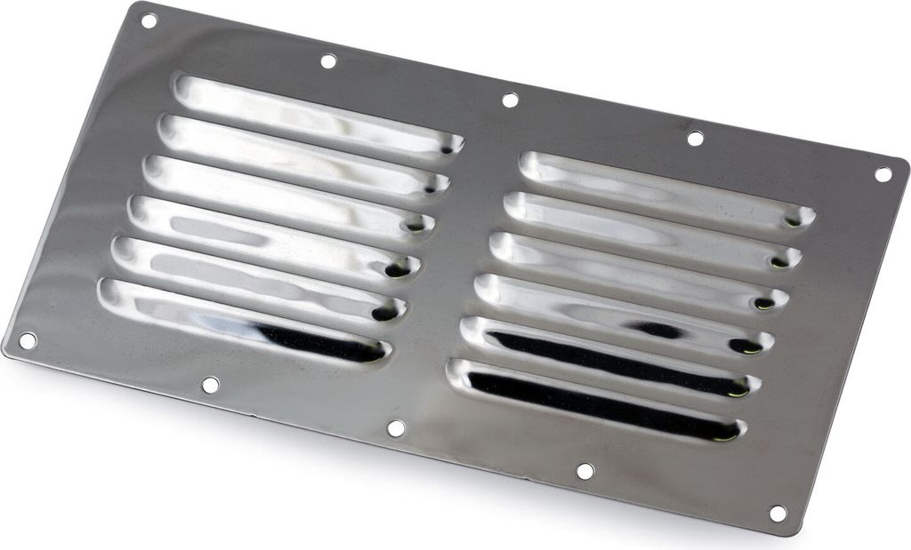 Lüftungsblech 230 x 115 mm Edelstahl, Lüftungsgitter für Boote, Caravan, Wohnwagen