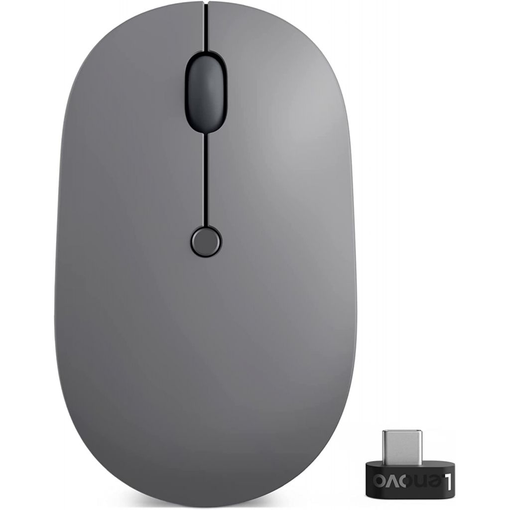 Lenovo Go USB-C Wireless Mouse, Beidhändig, Optisch, RF Wireless, 2400 DPI, Grau