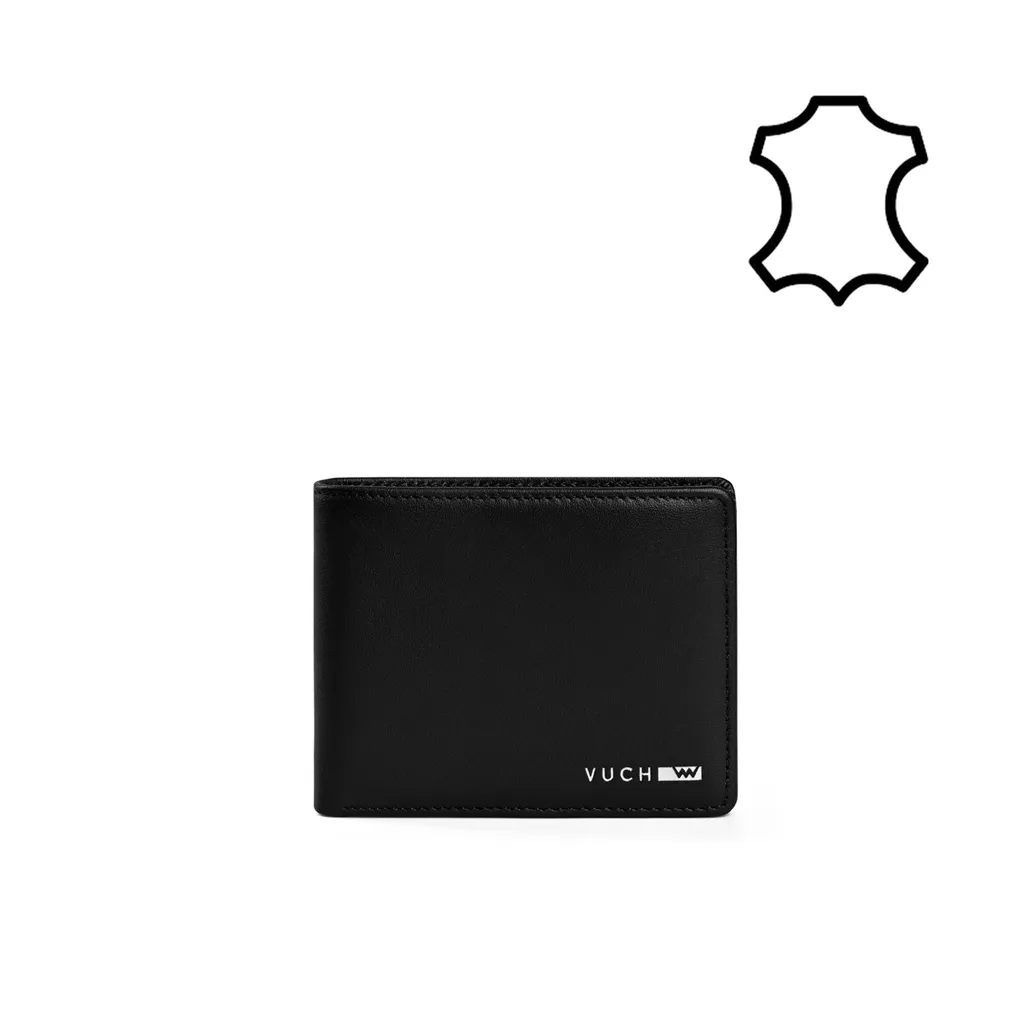 Vuch Clyde Portefeuille en cuir noir pour hommes - Élégance Classique