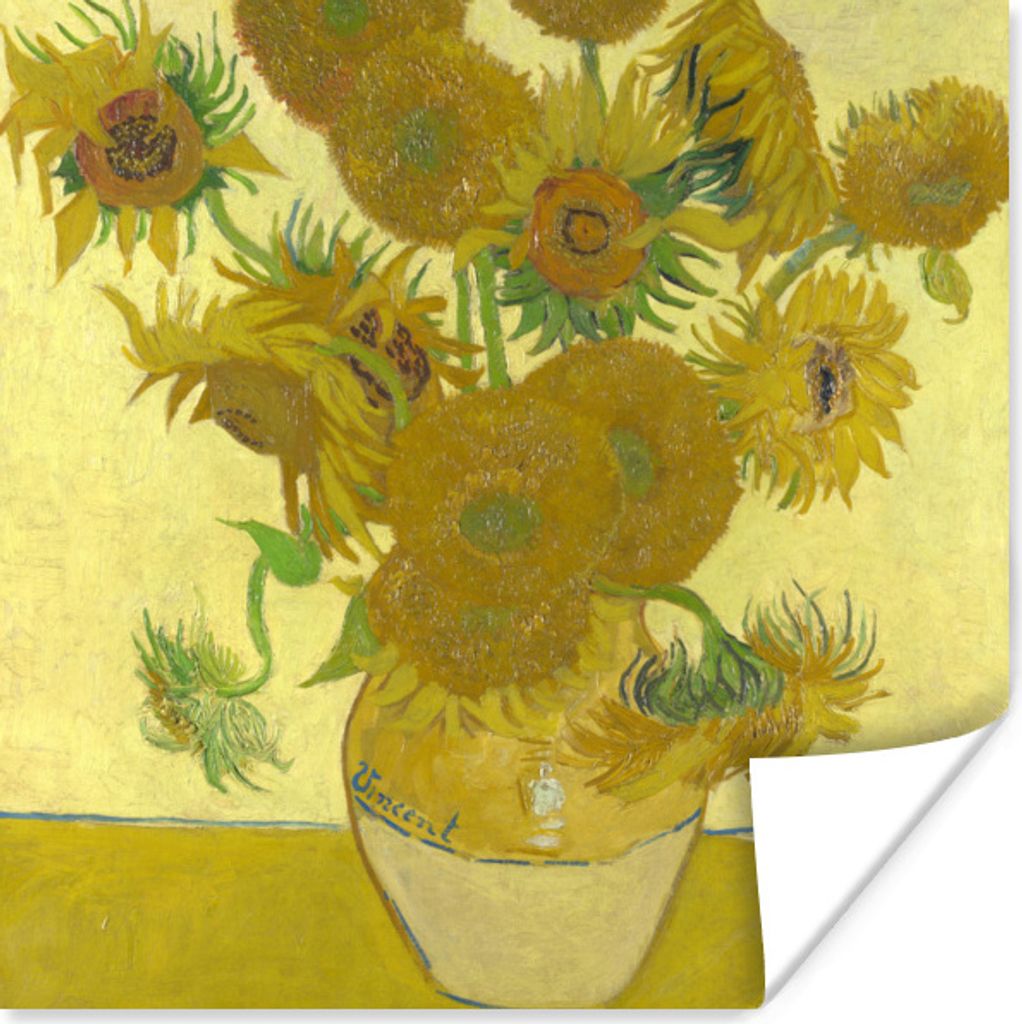 MuchoWow Poster Sonnenblumen - Vincent van Gogh 100x100 cm - Babyzimmer