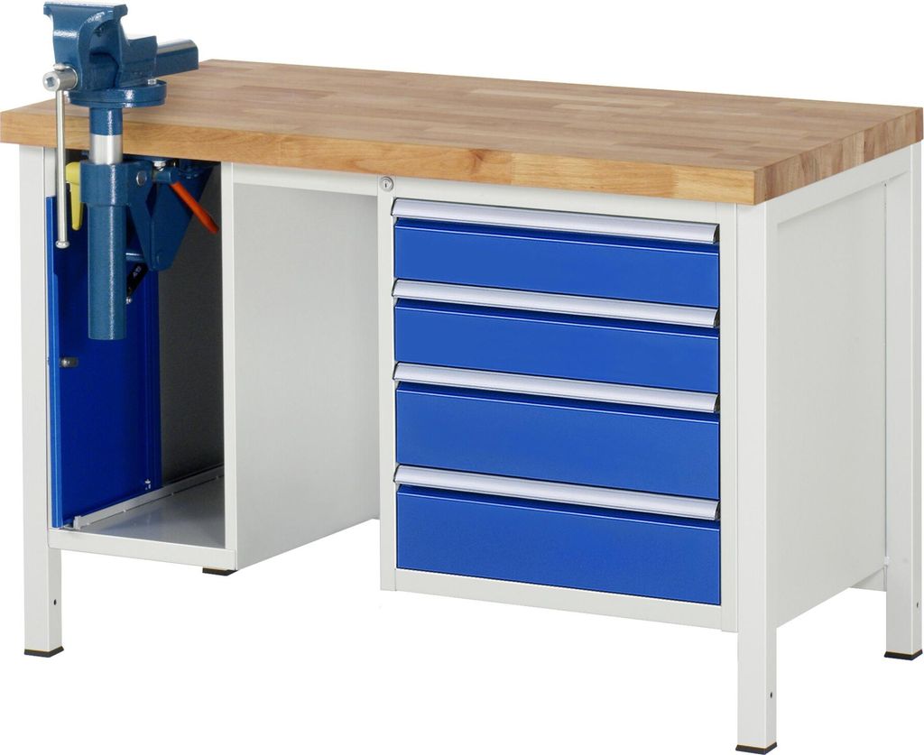Rau Werkbank 8185A1, B1250xT700xH840mm, 4x Schublade-TA, SSKL