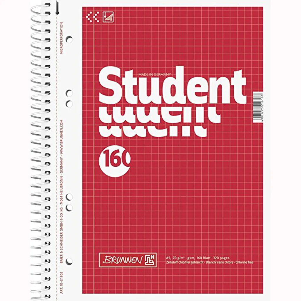 Organisez vos cours avec le Collegeblock A5 BRUNNEN 1067802 rouge 5mm