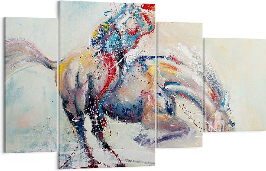 Bild auf Leinwand - Leinwandbild - Pferd Abstraktion - 120x70cm - Wand Bild - Wanddeko - Wandbilder - Leinwanddruck - Bilder - Kunstdruck - Wanddek...