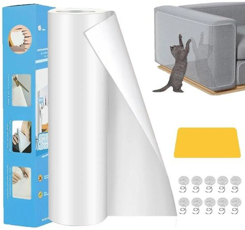 Stop griffures de chat : film de protection mobilier 30 cm x 5 m