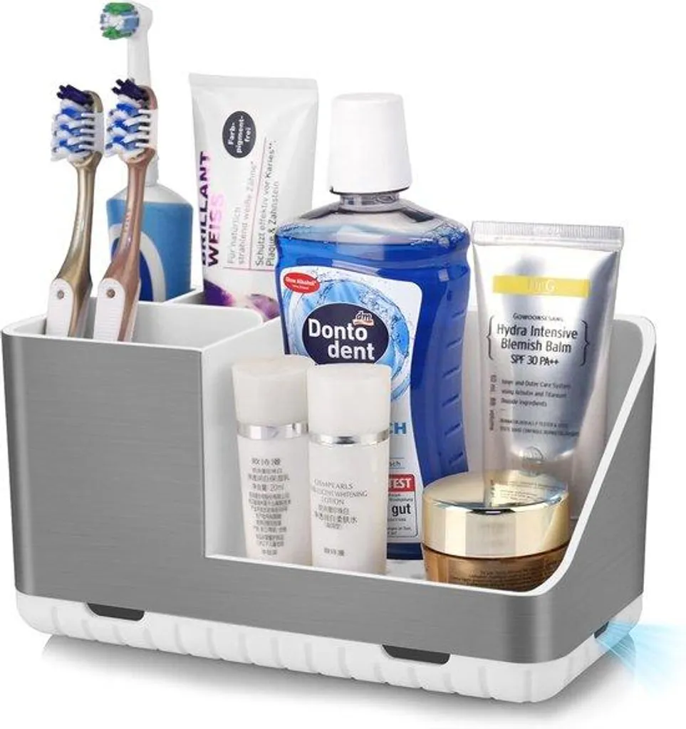 Support brosse à dents anti-humidité noir avec bac de récupération