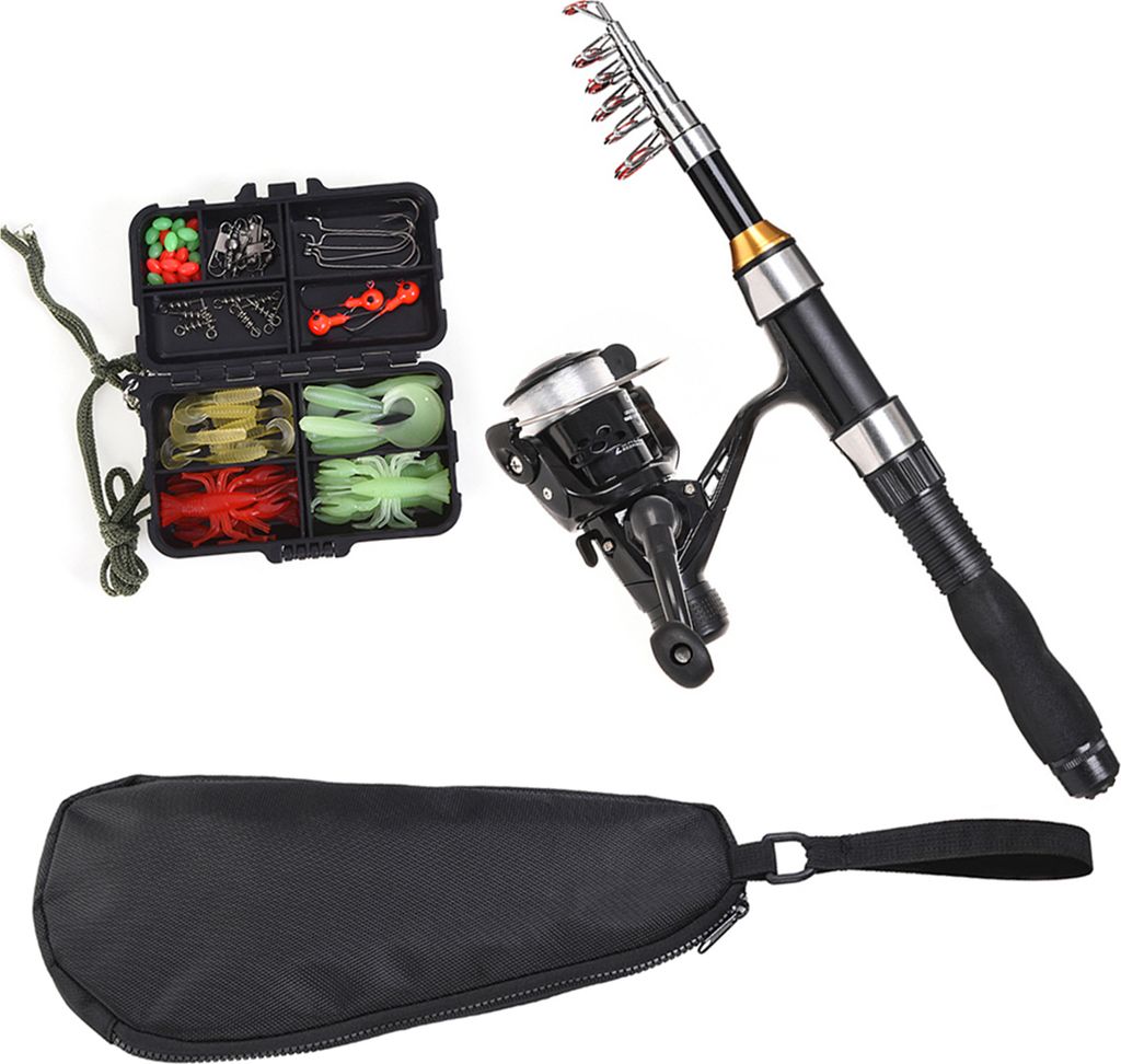 1,5 m Angelrute Combo Kit mit Haken & Soft Lures