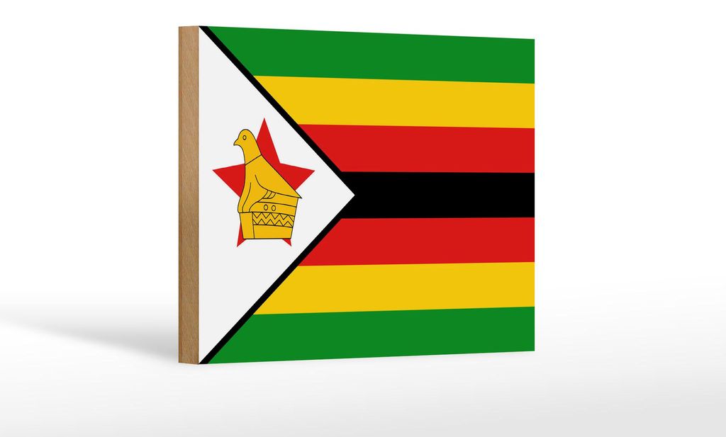 Holzschild Flagge Simbabwes 18x12 cm Flag of Zimbabwe Dekoration