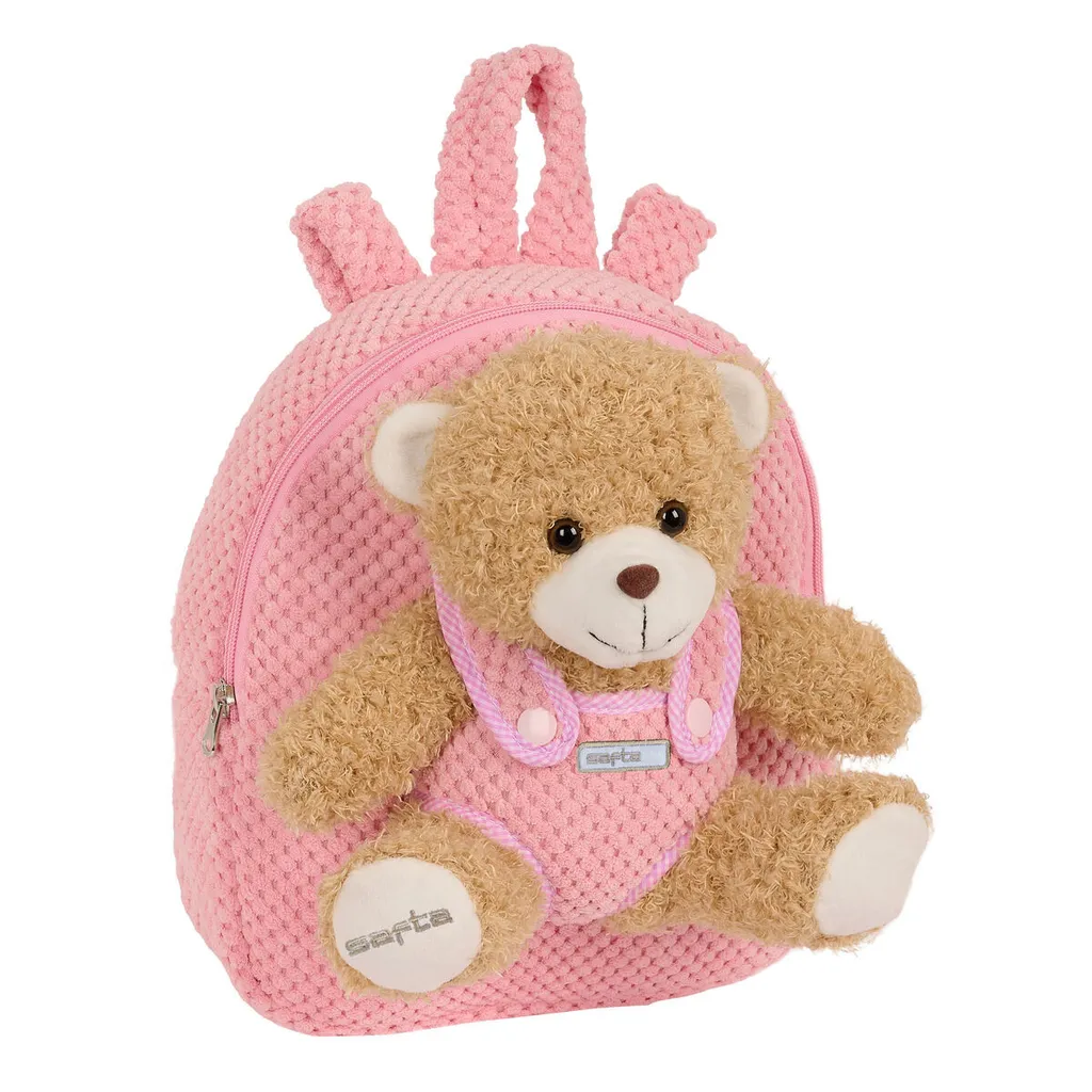 Sac à dos 27cm en peluche rose avec animal Bär - Design Doux