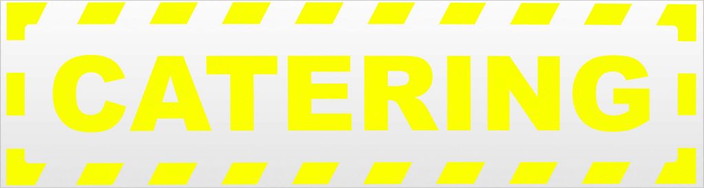 Kiwistar Catering gestreift Magnetschild Schild magnetisch - 20cm Neongelb - Magnetfolie für Auto PKW Kfz
