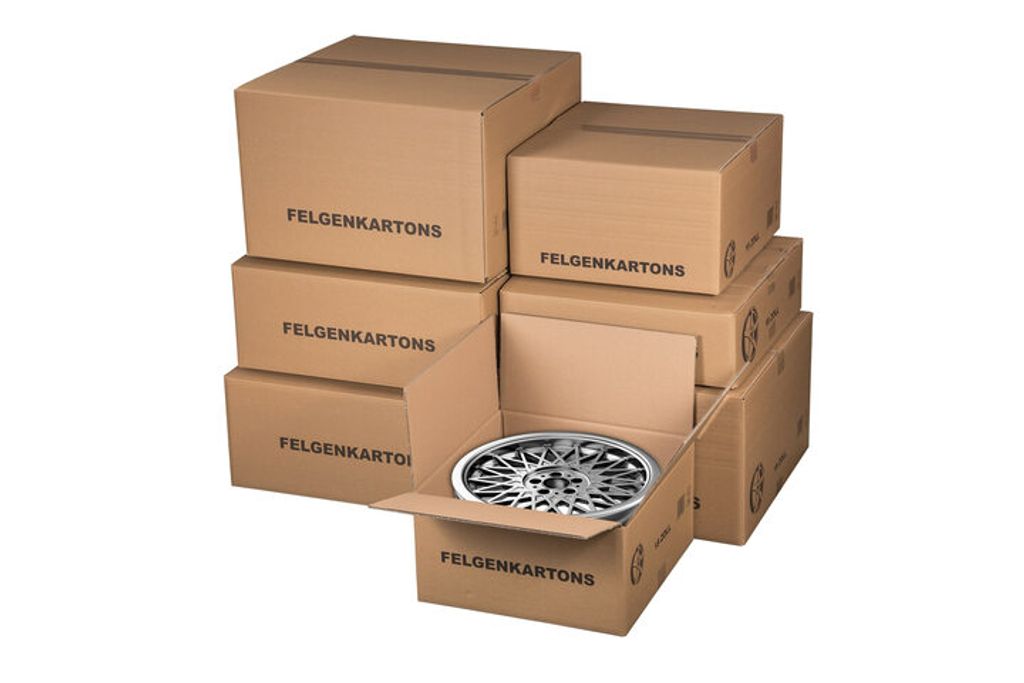 4x Felgenkarton für 20 Zoll - 550x550x(192)-340mm mit variabler Höhe 2-wellig
