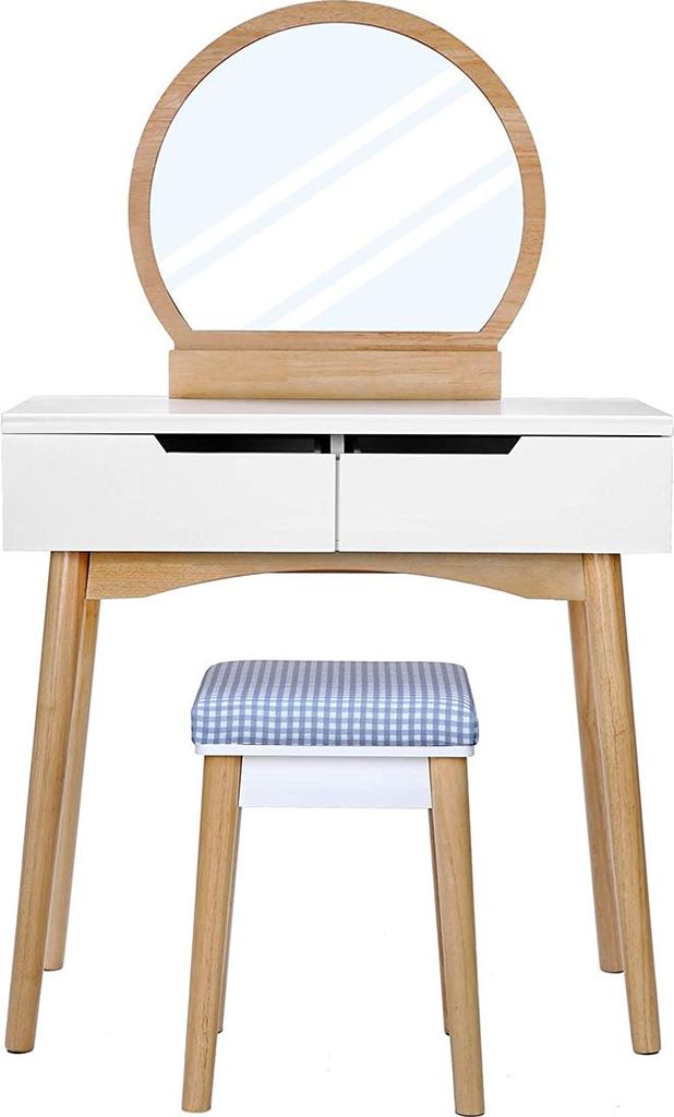Schlichter Schminktisch weiß-natur