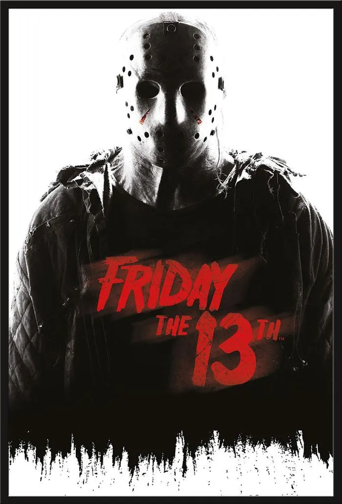 Déco Murale Vendredi 13 Jason Voorhees sous Cadre Maxi Noir Shinsuke