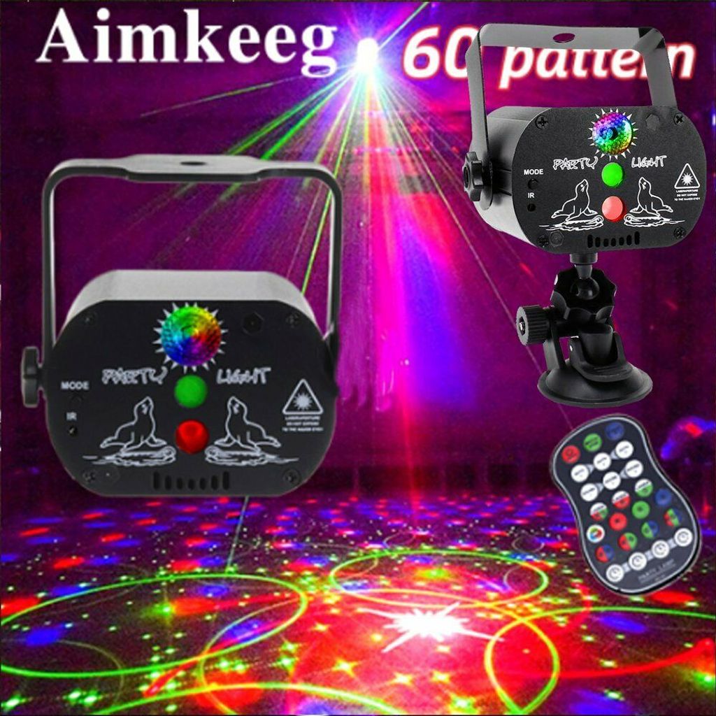 RGB LED Lasereffekt Lampe DJ Projektor Disco Party Laserlicht Bühnenbeleuchtung 