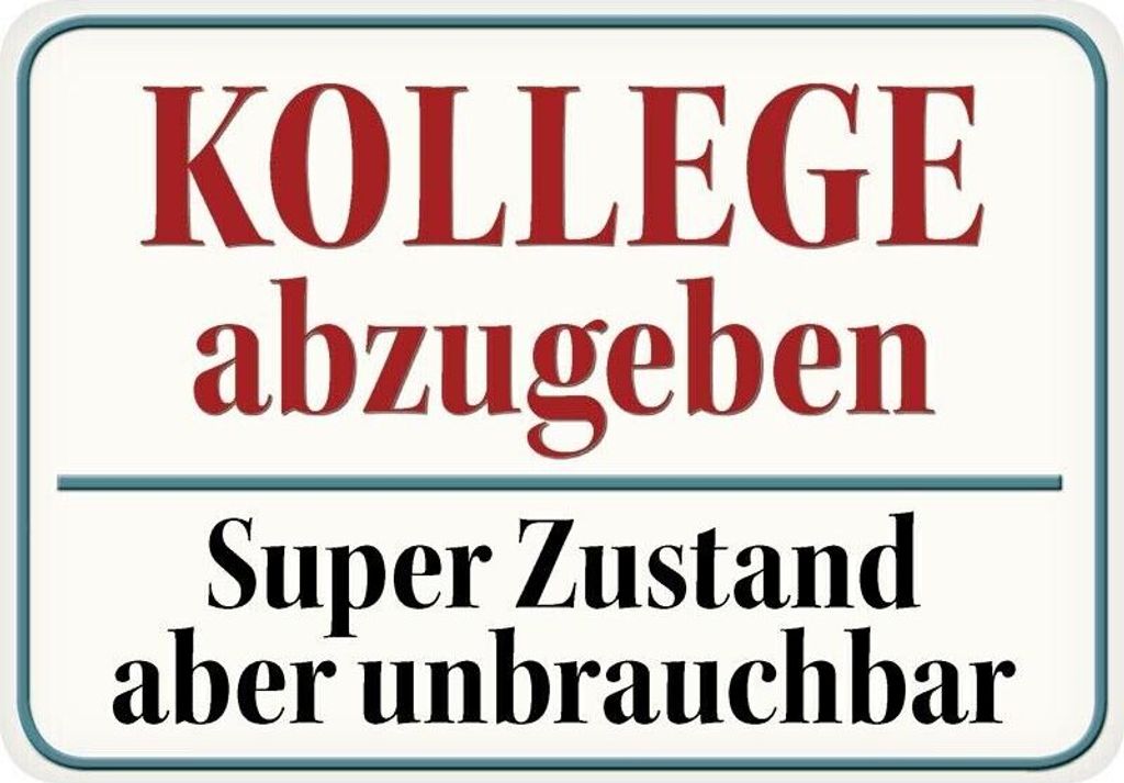 Kulthänger Blechschild Kollege abzugeben, KH 142 Produktbild 