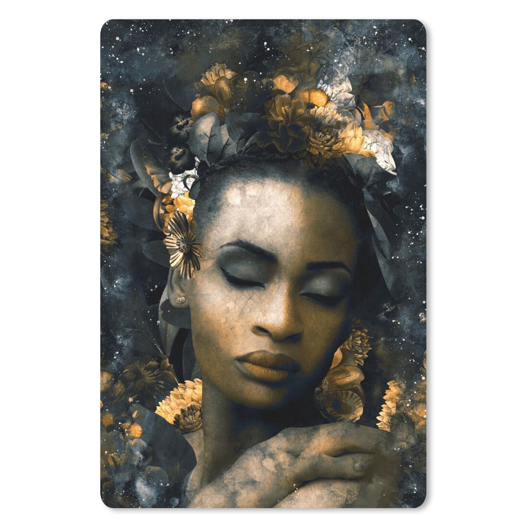 MuchoWow Mauspad Mousepad Frauen - Abstrakt - Blumen 18x27 cm - Mousepads - Maus Mat - Pad - Mausunterlage