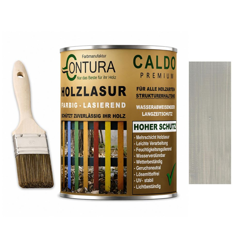 Contura Holzlasur Langzeitschutz Lasur + Pinsel Holz Außen Produktbild 