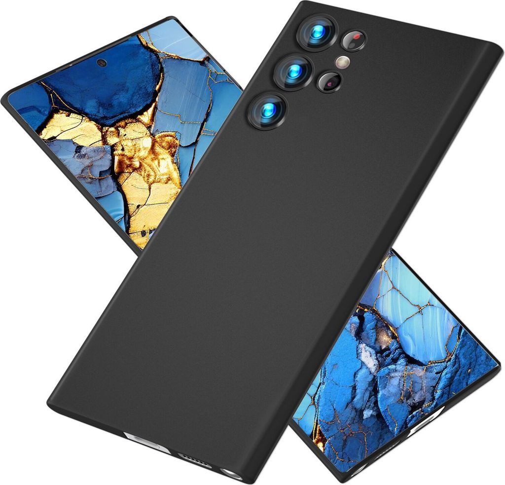 NALIA Extrem Dünnes Hardcase für Samsung Galaxy S24 Ultra Hülle, 0,3mm Ultra Schlanke Schutzhülle Slim Schwarz Opak
