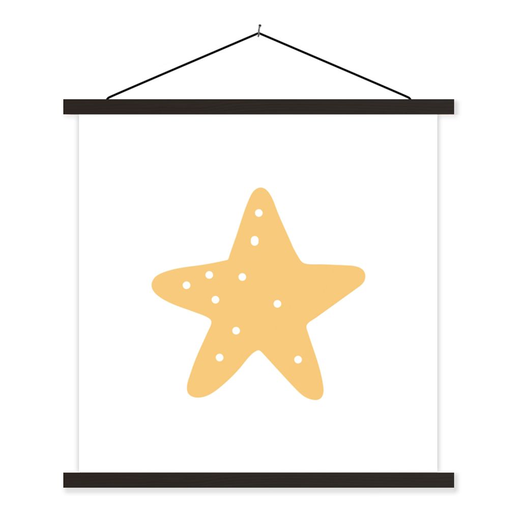 MuchoWow Textilposter Stern - Mädchen - Jungen - Punkte - Kinder 60x60 cm mit schwarzem Rahmen - Posteraufhänger
