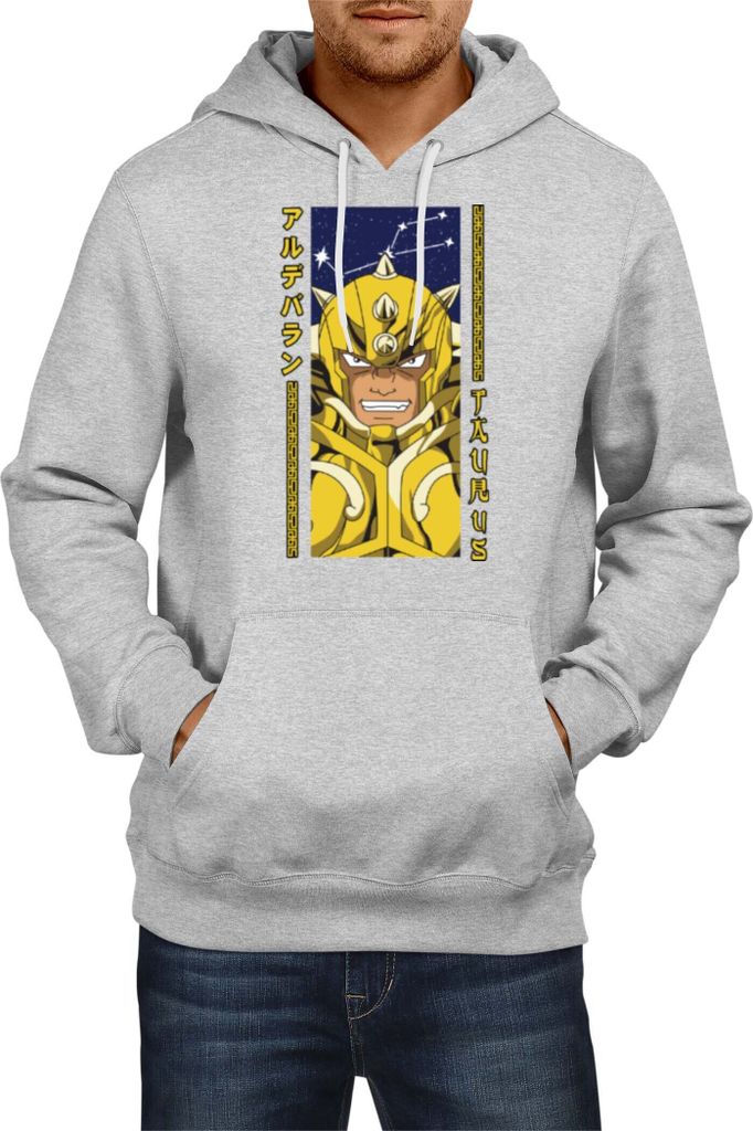 Herren Kapuzenpullover Japan Anime Manga Saint Anime Seiya Taurus Taurus, Man L / Grau