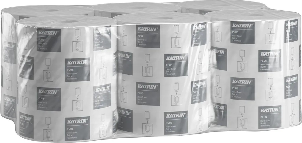 Katrin Plus M 64403 Essuie-tout industriel 1 pli 300m - Lot de 6 rouleaux