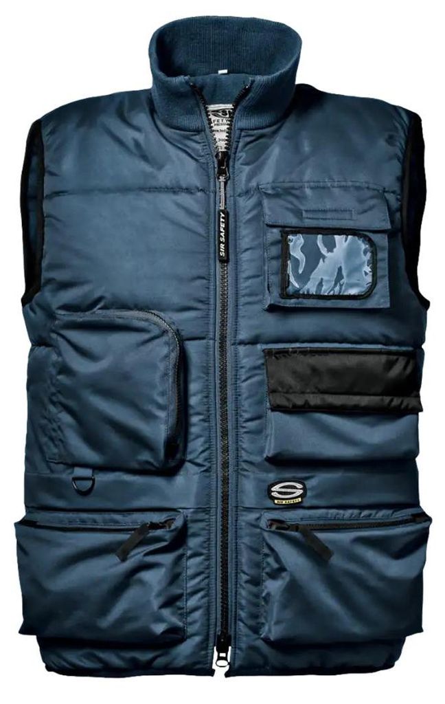 Sir Safety Kaiser Herren Arbeitsweste mit vielen Taschen, gefüttert, 100% Polyester, XXL, BLAU