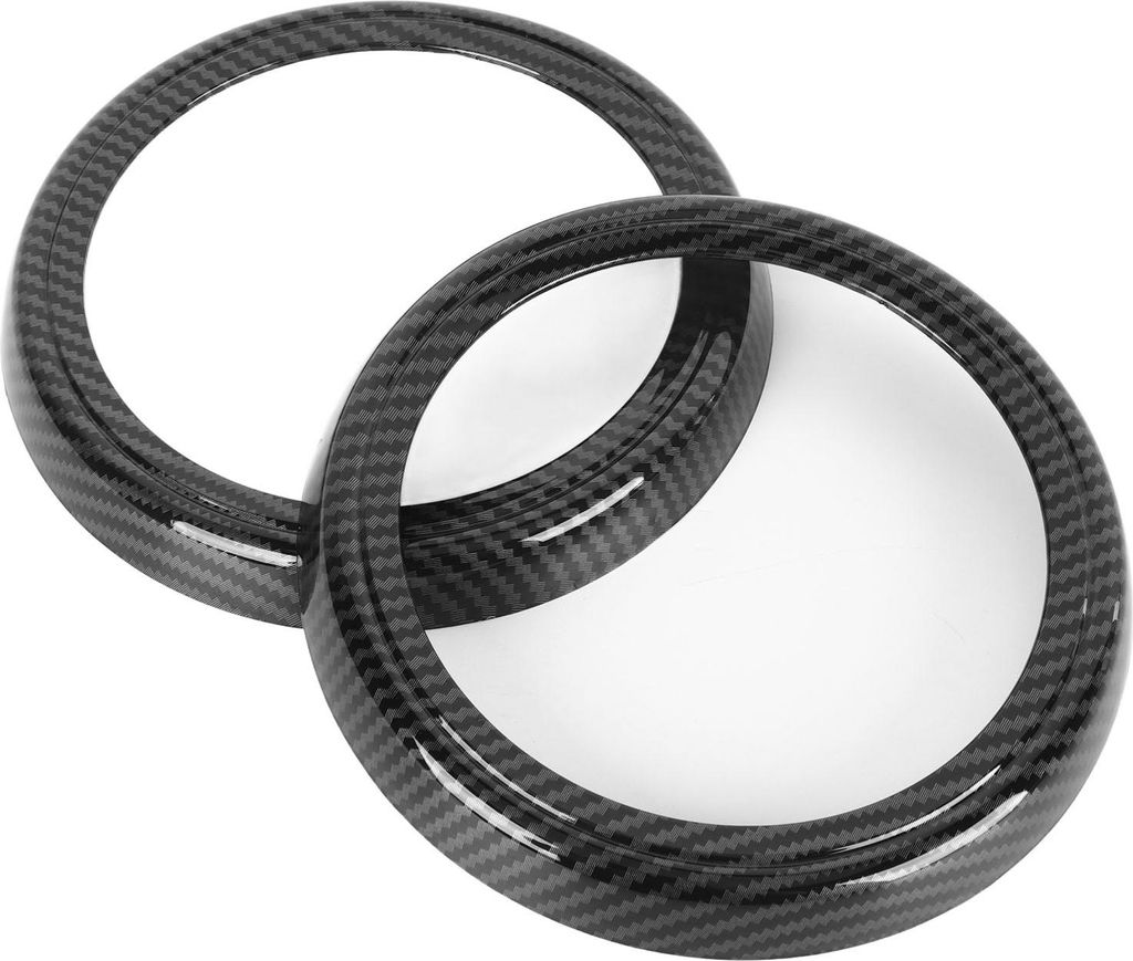2PCS Tür Horn Ring Trim Carbon Muster Komfortable Touch Auto Innen Dekoration Ersatz Für Cooper R54 R56