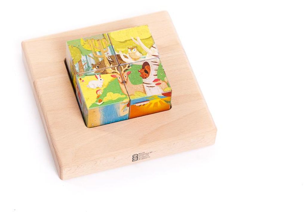 Bajo Holz Blockpuzzle Landschaften - Lernspielzeug 4 Blöcke