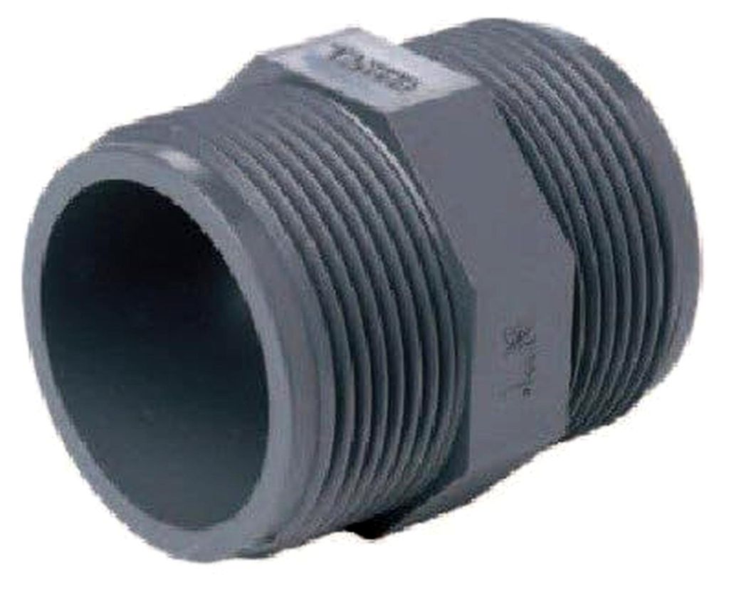 PVC Doppelnippel G 2 1/2 x 2 1/2 Zoll