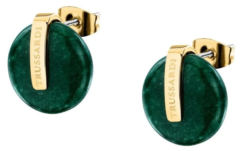 Boucles d'oreilles plaquées or et agate T-Round TJAYF12 pour femme