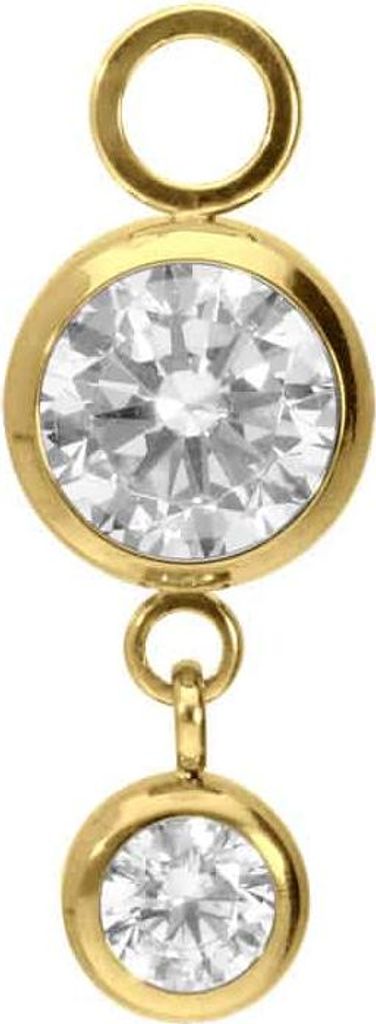 Titan Anhänger für Clicker 2 RUNDE KRISTALLE Gold Designgröße: 6 x 16mm