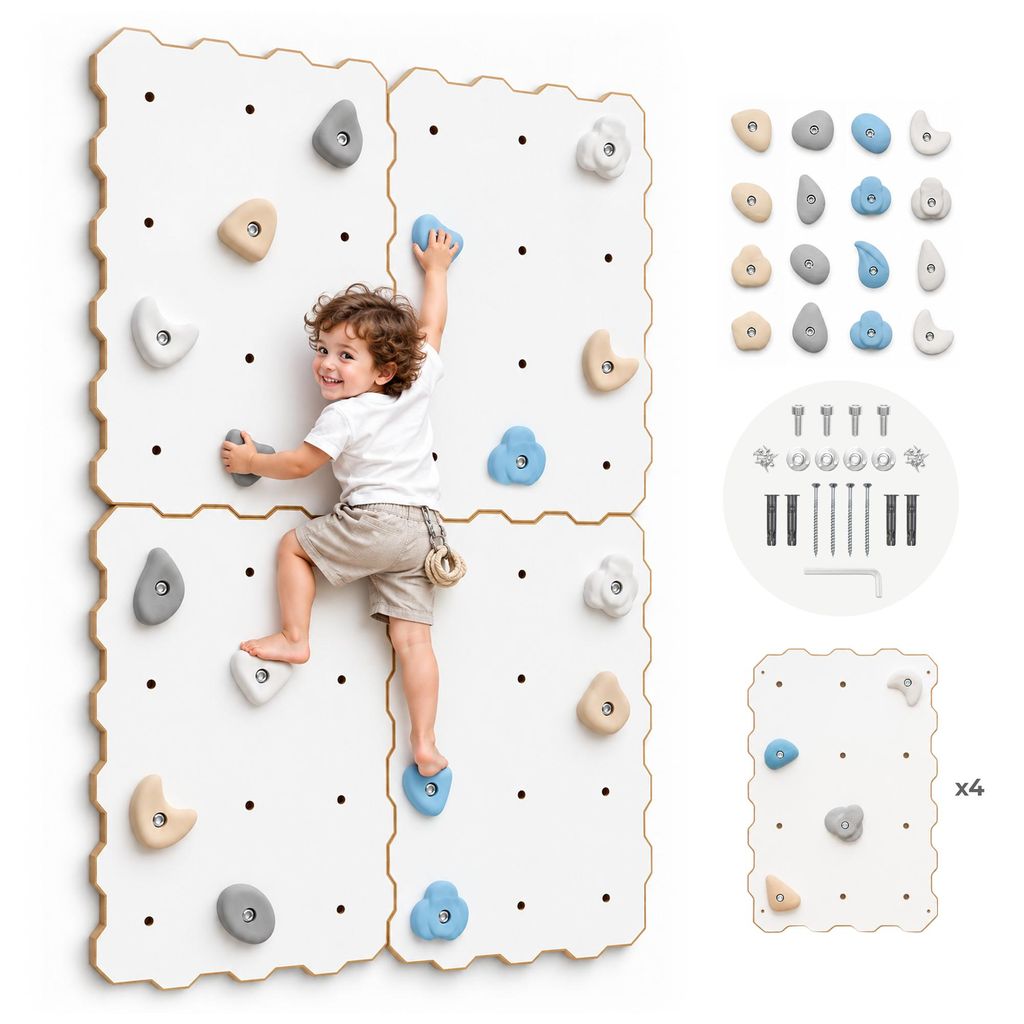 MAMOI® Indoor-Kletterwand mit Griffen, 4 Module, moderne Produktbild 