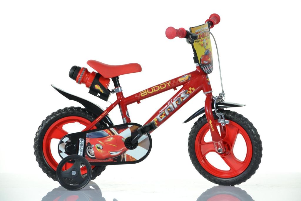 F.lli Schiano Sch Cars 12" - Kinderfahrrad (3-5 Jahre), 12"-Räder, Stahlrahmen, Mit Zubehör - Farbe Rot