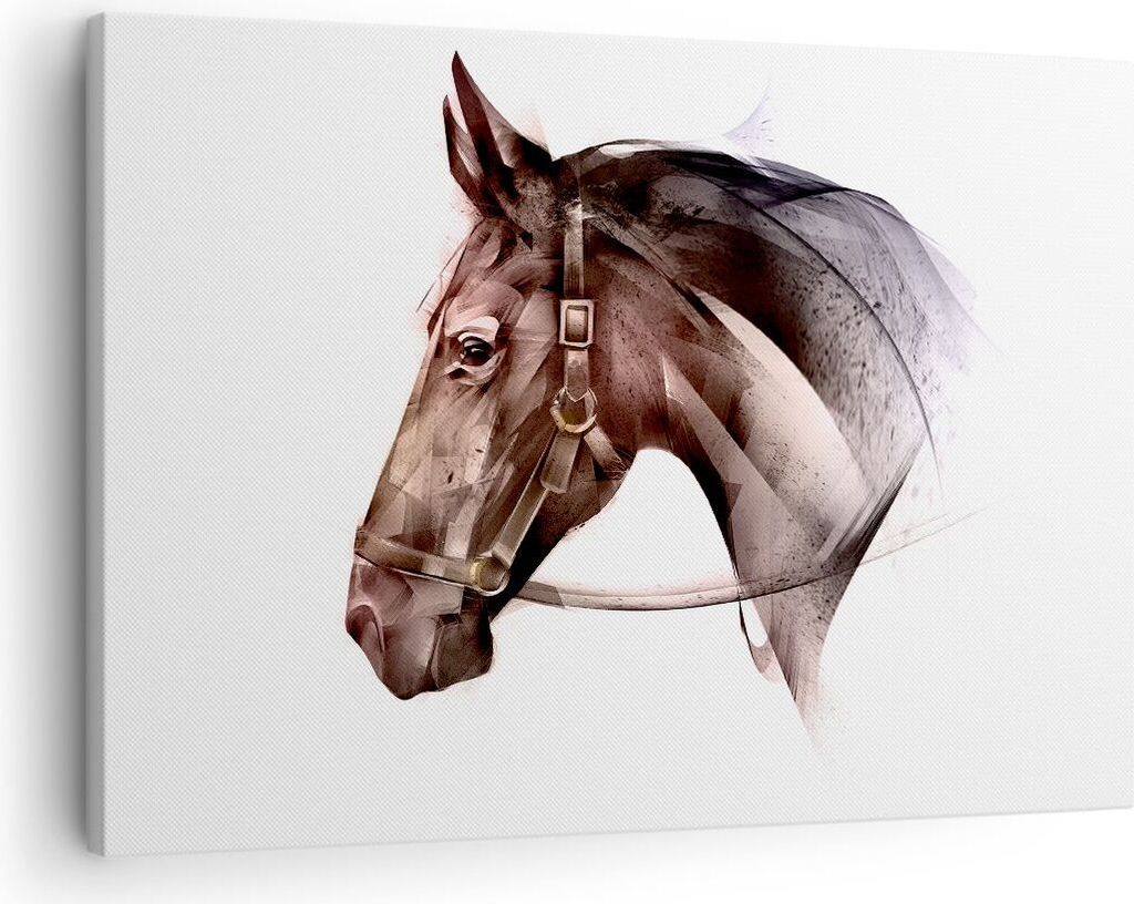 Bild auf Leinwand - Leinwandbild - Pferd Abstraktion - 70x50cm - Wand Bild - Wanddeko - Wandbilder - Leinwanddruck - Bilder - Kunstdruck - Wanddeko...
