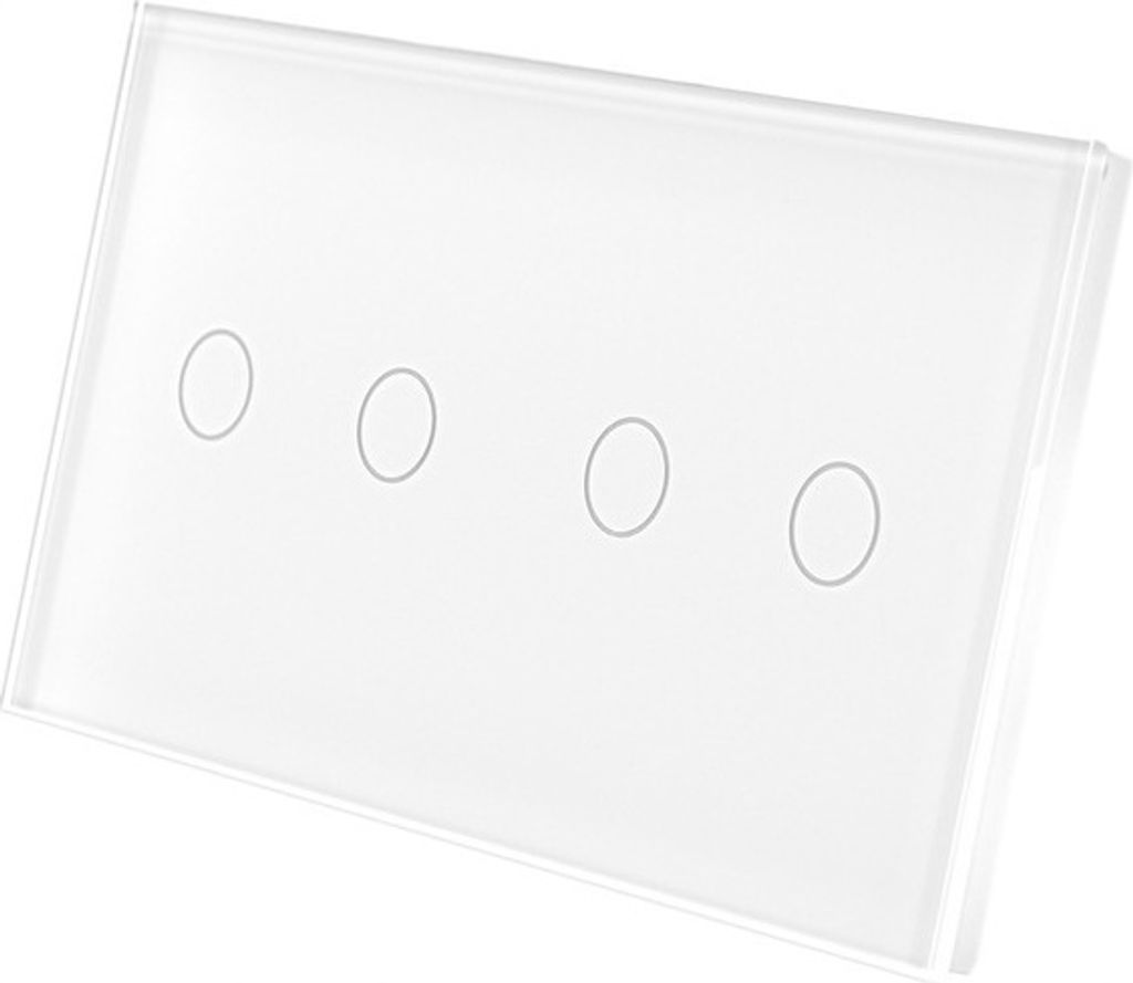 Touchschalter Panel 2+2 Glas weiß Qtouch Wandschalter ohne Modul