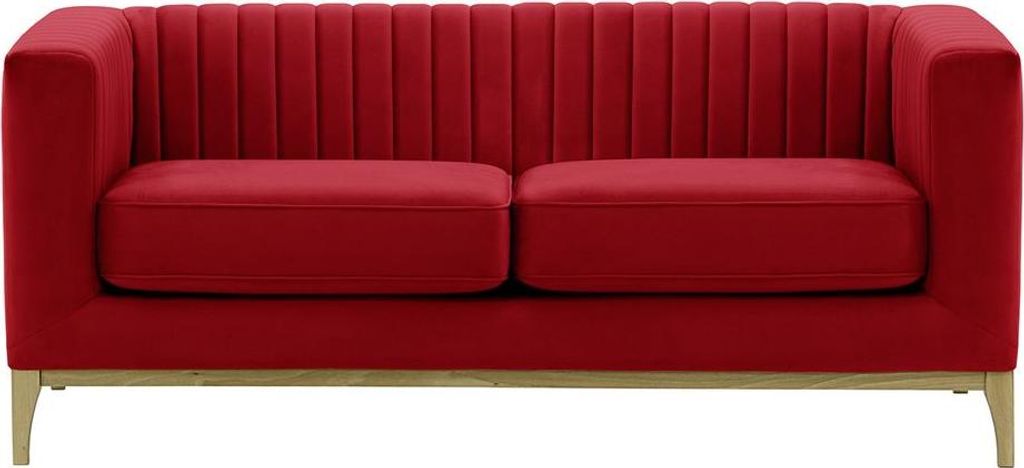Zweisitzer-Sofa Slender Wood-Velluto 7-wax black