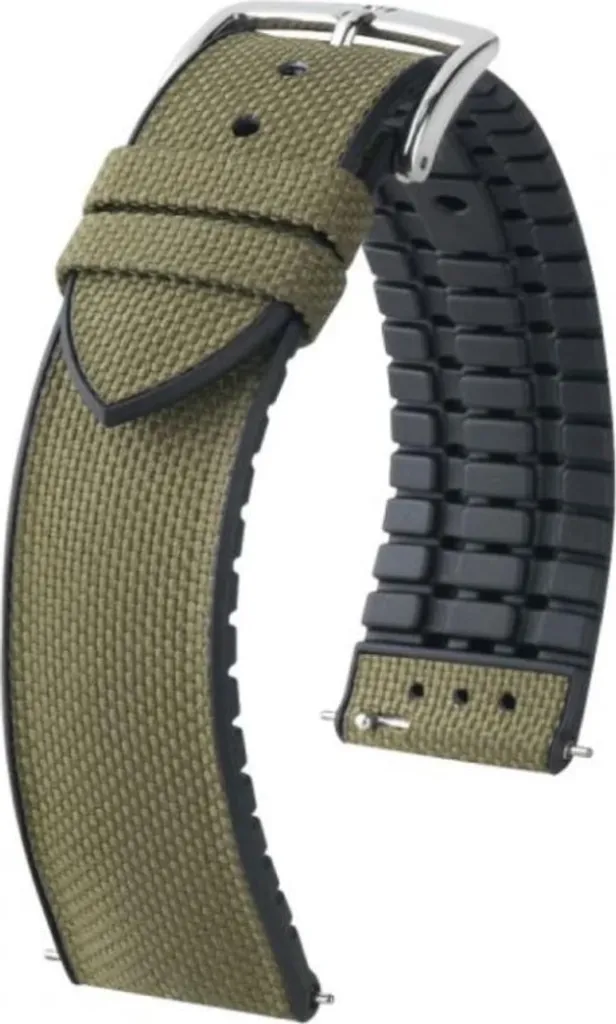 Bracelet de montre en caoutchouc Premium Vert Hirsch Arne L 20 mm Mixte