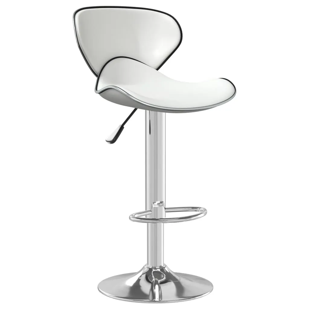 Sgabello Cucina SYFAX™ Bianco: Pelle Sintetica e Acciaio per Penisola