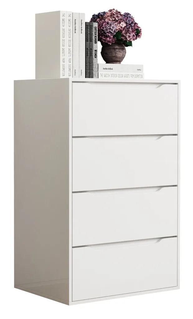Chevet Latéral Malira XL VCM Haute de 102 cm avec Grand Tiroir Blanc